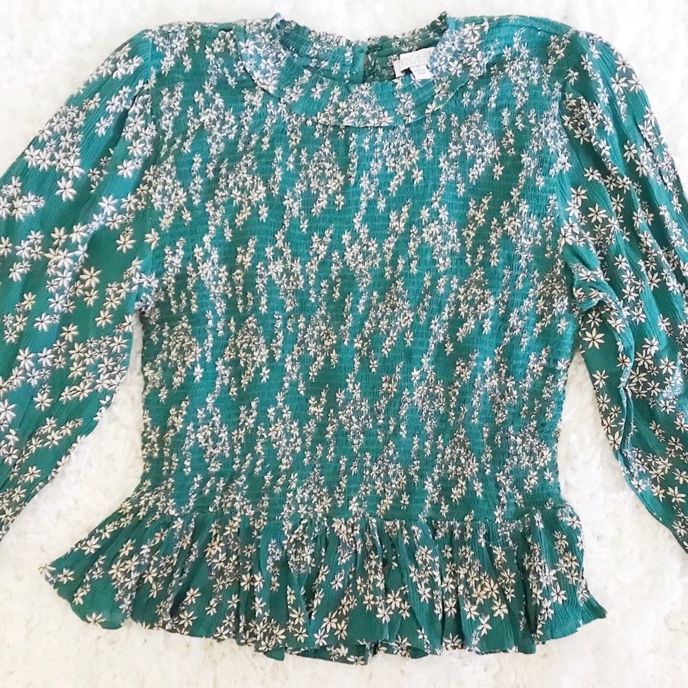 Floral Print Green Top
